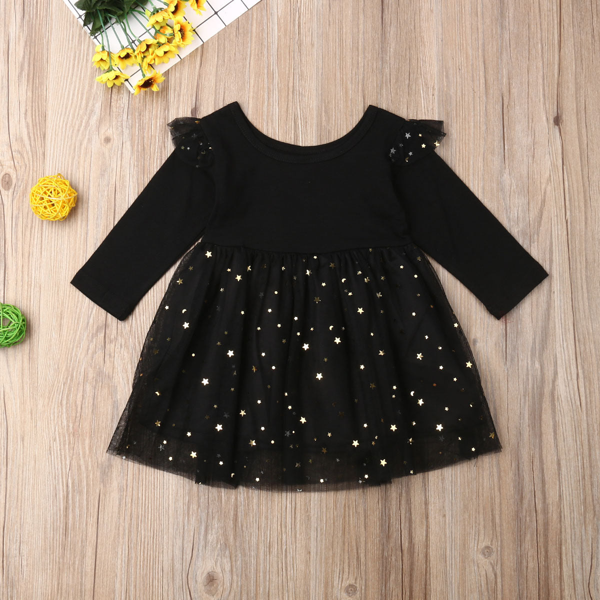 Bronzing mesh children's dress