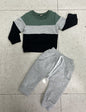 Boy's Three-color Stitching Long Sleeve Trousers Suit