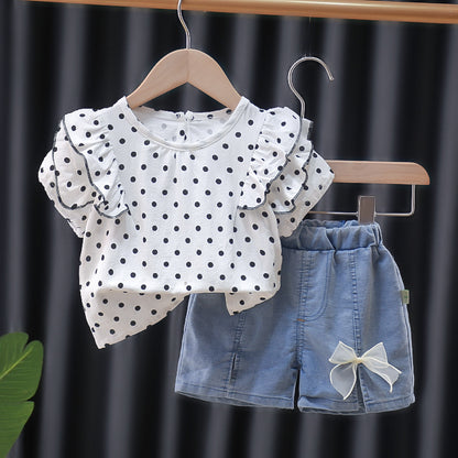 Children's Suit Women's Polka Dot Ruffles