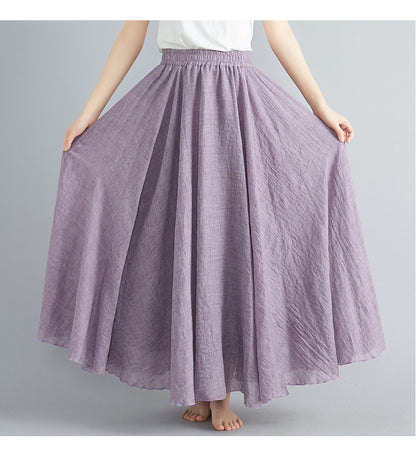 Lady Literature Plus Size Cotton And Linen Skirt