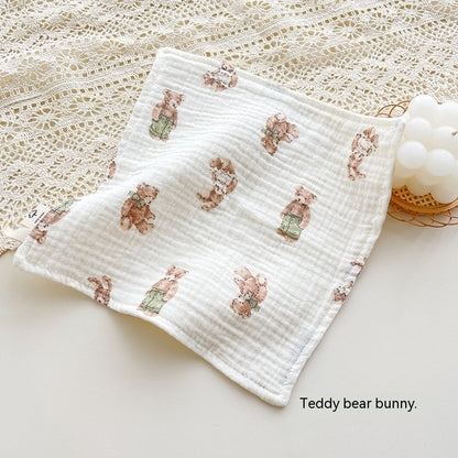 Four-layer Gauze Baby Saliva Towel Floral