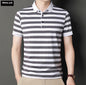 Men's Polo Collar Stripes Tshirt