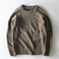 Men's Casual Round Neck Pullover Sweater Patch Raglan Sleeve