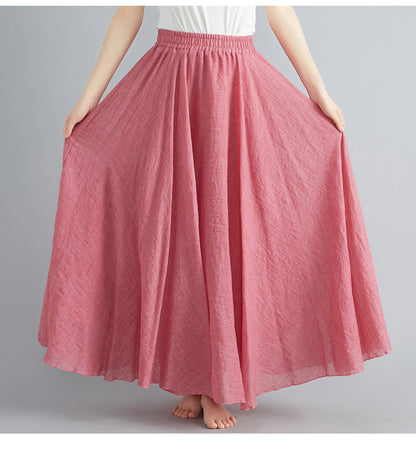 Lady Literature Plus Size Cotton And Linen Skirt