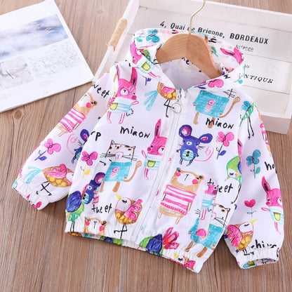 Girls' Printed Cartoon Jacket