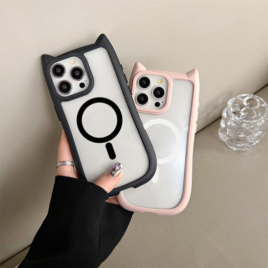 Phone case 3D Cat Ear Acrylic Magnetic