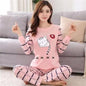 Womens Pajamas Set Cartoon Print Lounge Sets