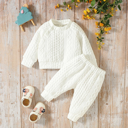 Toddler Twist Knitted Cotton Open Shoulder Suit