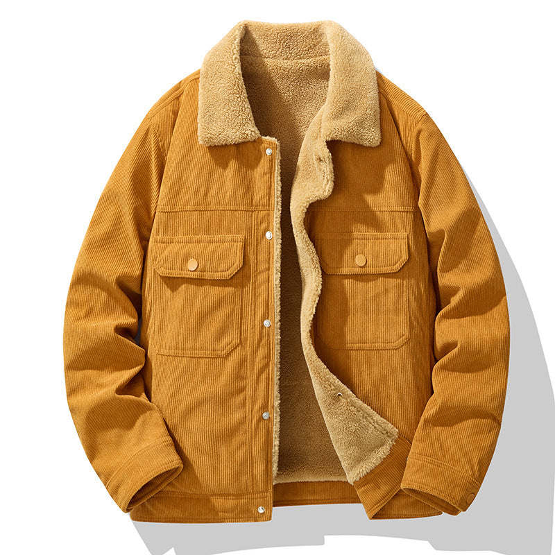 Corduroy Jacket Berber Fleece Coat Warm Jacket