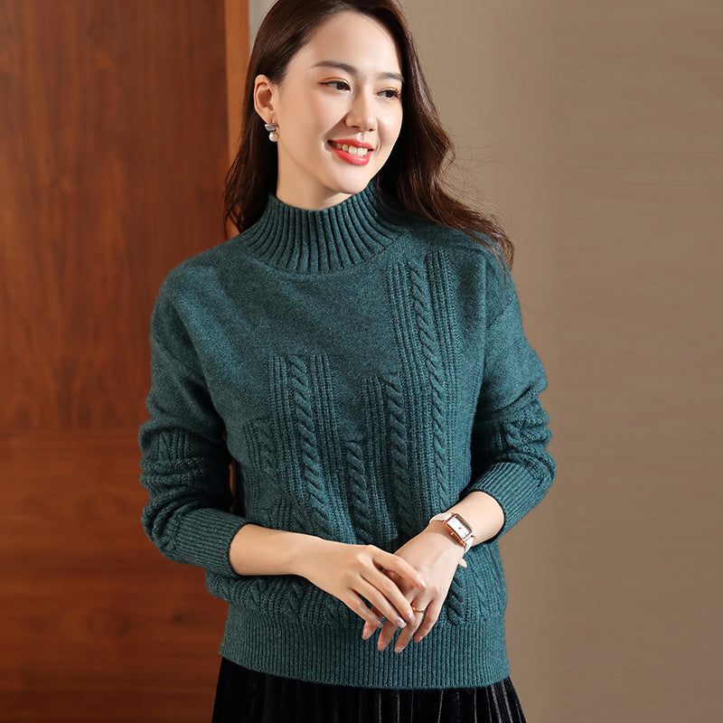 Turtleneck wool sweater women