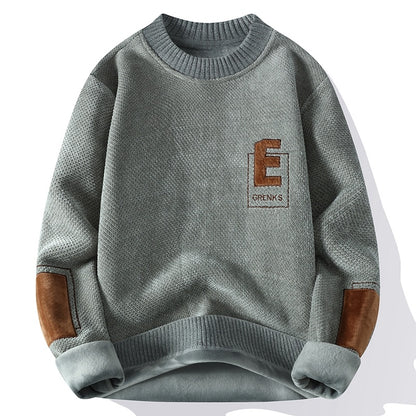 Mens Super Soft Fleece-lined Knitted Sweater