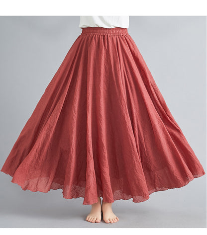 Lady Literature Plus Size Cotton And Linen Skirt