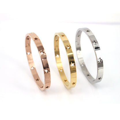 Simple Stainless Steel Hollow XINGX Bracelet