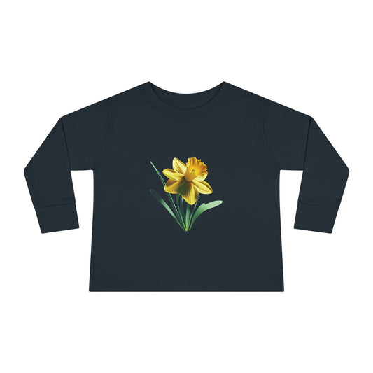 Birth flower -MARCH Toddler Long Sleeve Tee