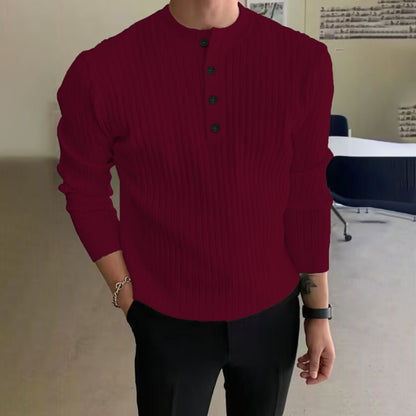 Men's Half-high Collar Button Sweater