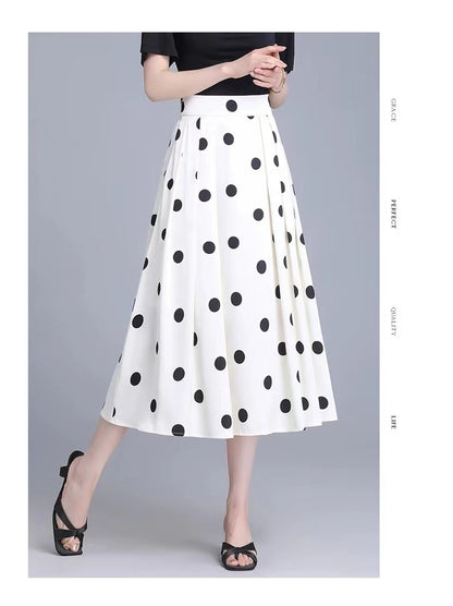 Draping Polka Dot Skirt Women's Summer Style