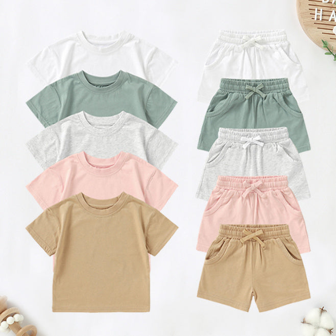 Short Sleeve Baby Organic Cotton Shorts Suit