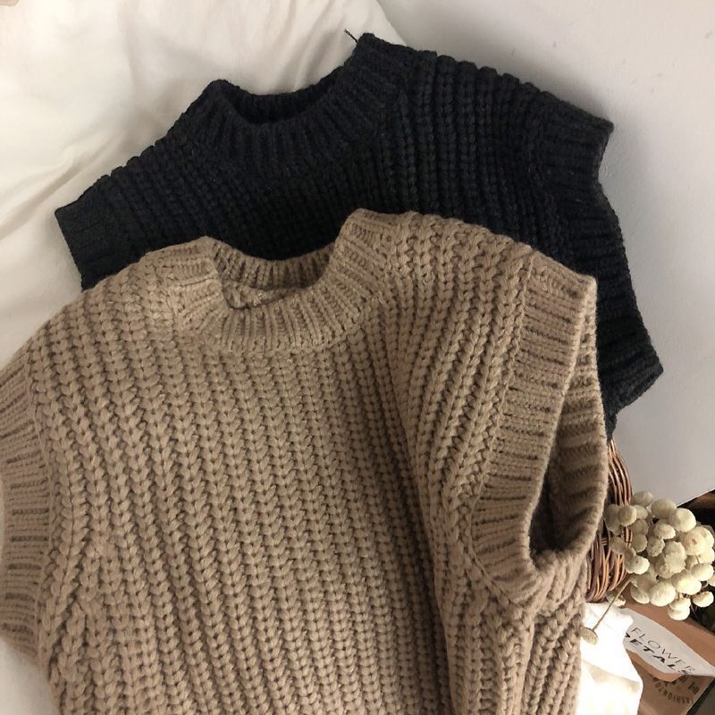 Thick Stripe Thickened Wool Vest Spring And Autumn Sweater