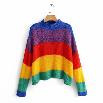 Knitted rainbow sweater