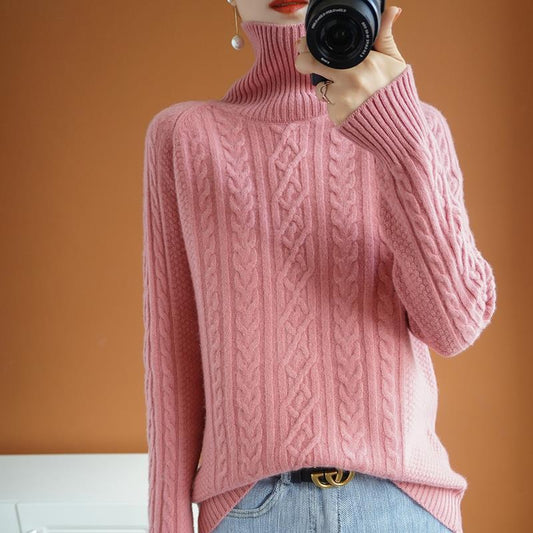 Womens High Neck Knitted Sweater