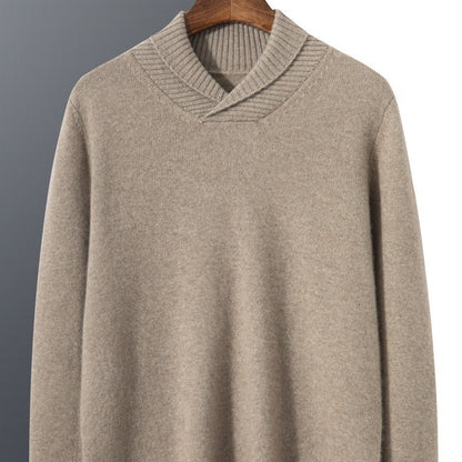 Mens Cashmere Lapel Sweater