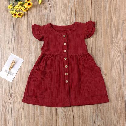 Girls short sleeve cotton dress