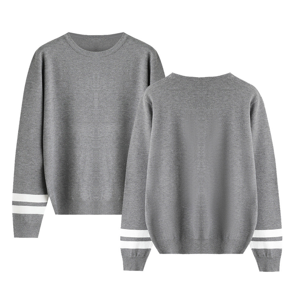 Round neck knit sweater for men and women