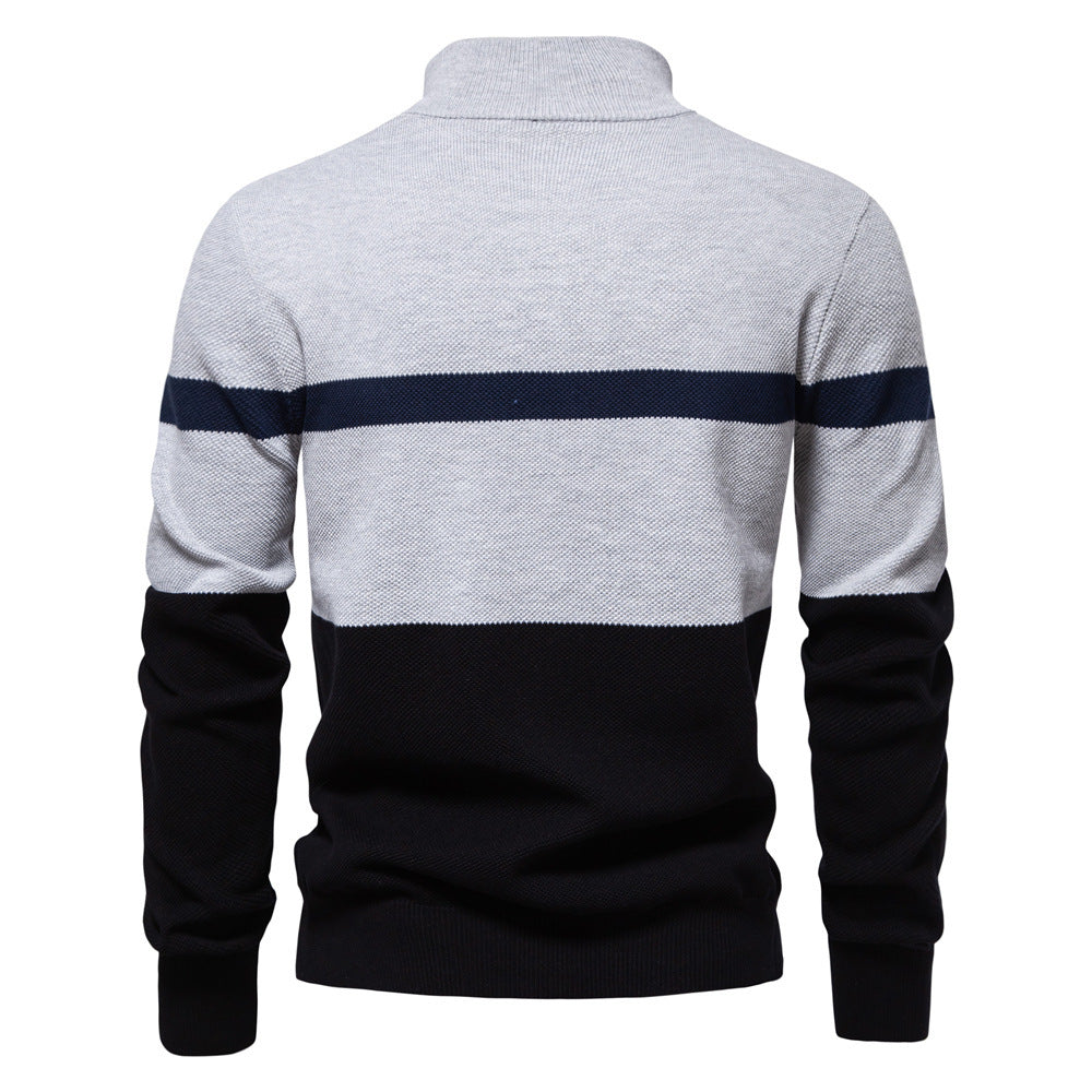 New Color Matching Sweater Men's Clothing