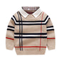 Childrens plaid jacquard sweater