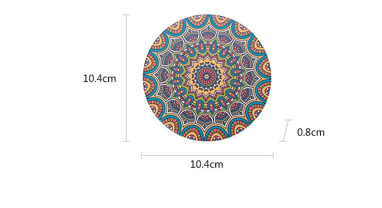 Mandala flower ceramic absorbent coaster