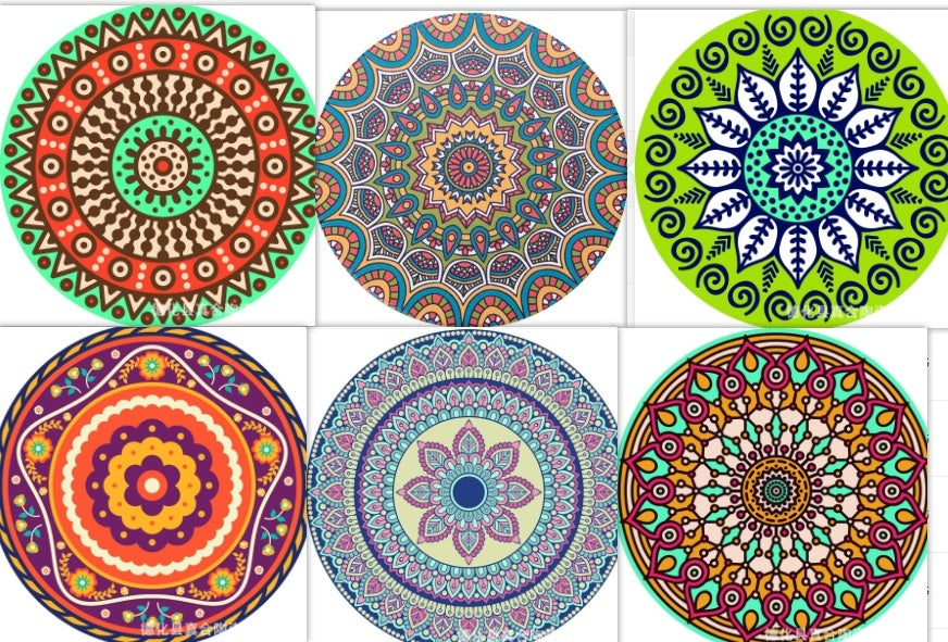 Mandala flower ceramic absorbent coaster