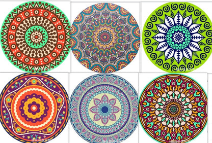 Mandala flower ceramic absorbent coaster