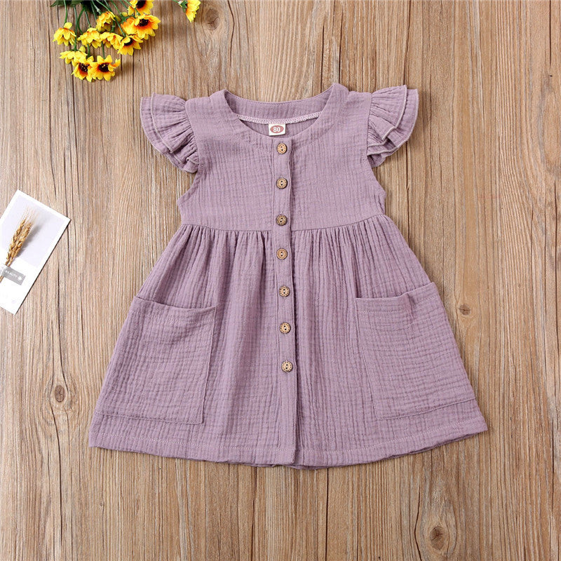 Girls short sleeve cotton dress