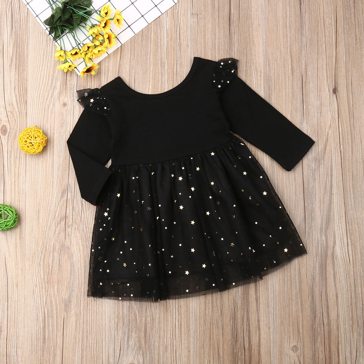 Bronzing mesh children's dress