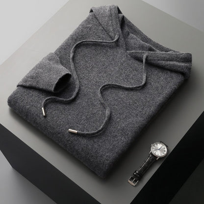 Wool Hooded Long-sleeved Sweater Pullover