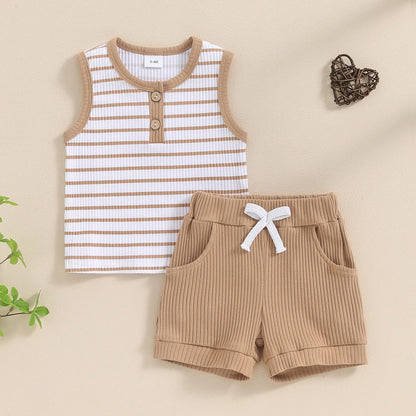 Round Neck Top Sports Shorts Suit