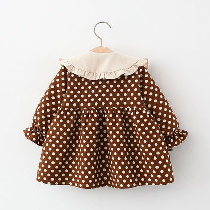 Baby Girl Doll Collar Dress Polka Dot Skirt