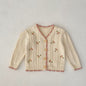 Baby Girl Small Floral Embroidered Knitted Cardigan Jacket