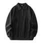 Mens Lapel Half-zip Sweatshirt Fleece Long Sleeve