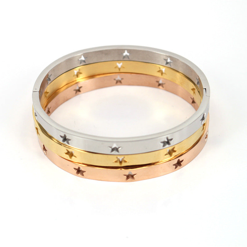 Simple Stainless Steel Hollow XINGX Bracelet