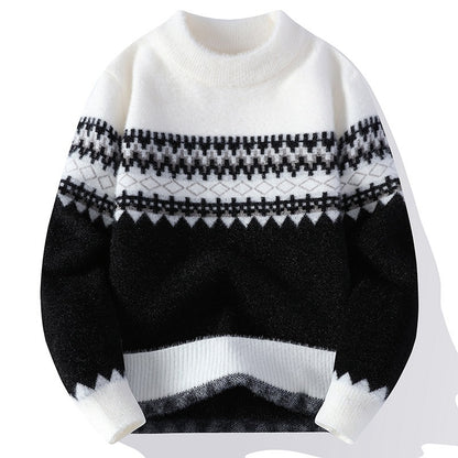 Men's Jacquard Pullover Knitted Sweater