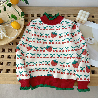 Fleece-lined Pullover Baby Girl Child Autumn And Winter