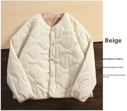 Collarless Winter Double-sided Wear Cotton Coat Jacket