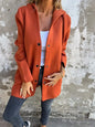 Casual Hooded Single-Breasted Cardigan Fashion Loose Solid