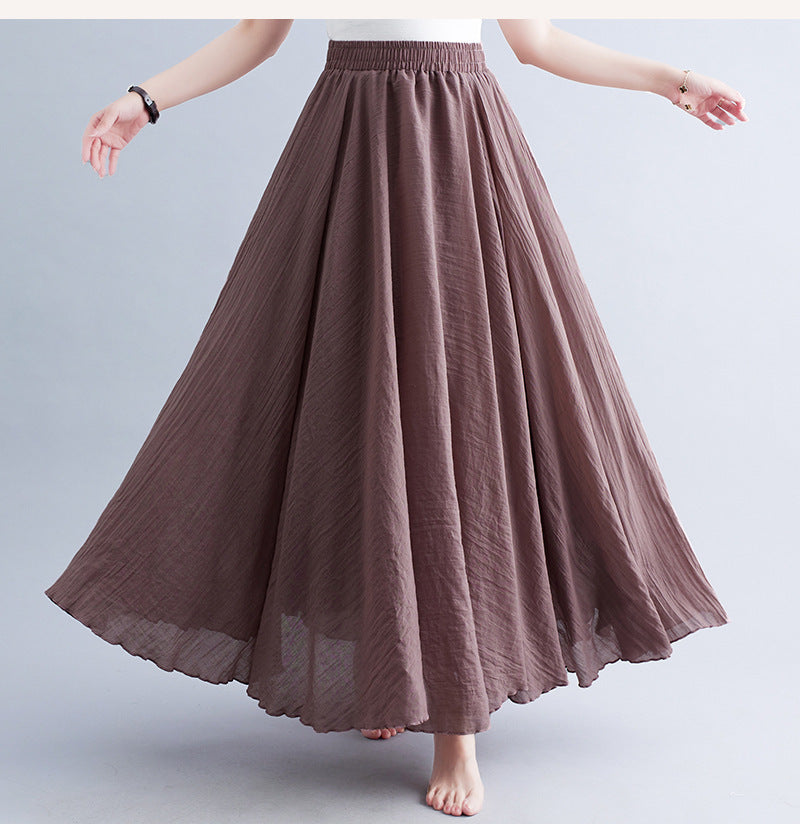 Lady Literature Plus Size Cotton And Linen Skirt