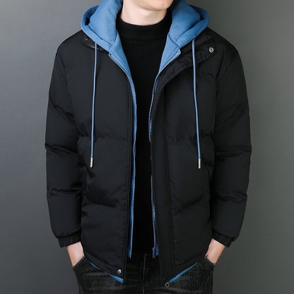 Mens Two-piece Windproof Warm Hooded Cotton Jacket