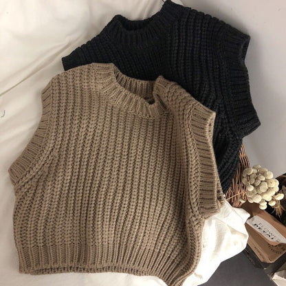 Thick Stripe Thickened Wool Vest Spring And Autumn Sweater