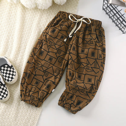 Children's Retro Corduroy Korean Style Bloomers