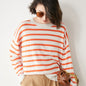 Womens Long Sleeved T Shirt Striped Sweater