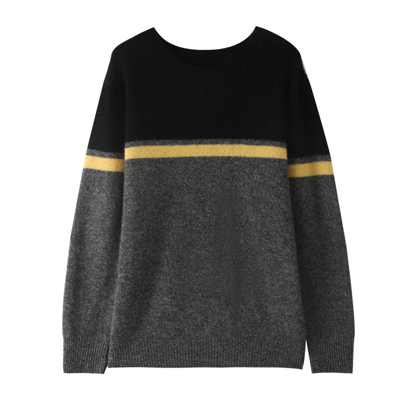 Mens Striped Pure Wool Sweater